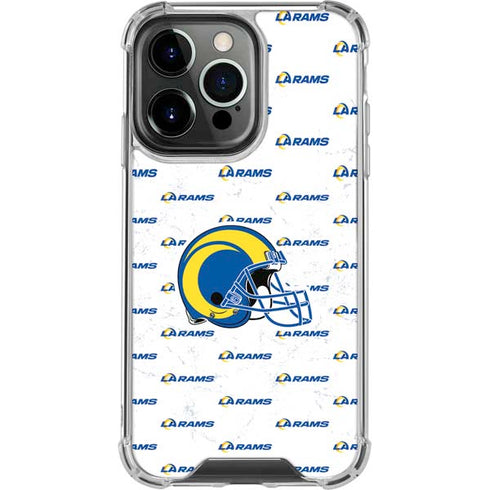 NFL Los Angeles Rams White Logo Blast iPhone 16 Pro Clear Case